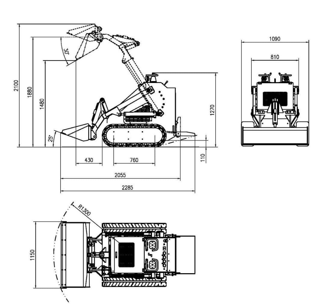 Top Compact & Mini Excavator Diggers- TYPHON Machinery Brand New TYPHON STOMP 2000lbs Mini Skid Steer Loader