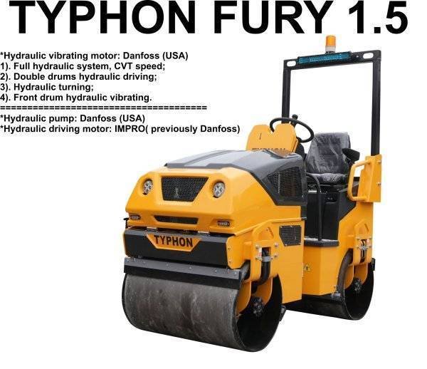 TYPHON FURY 1.5 Ton Vibratory Compactor Asphalt Roller USA - Image 5