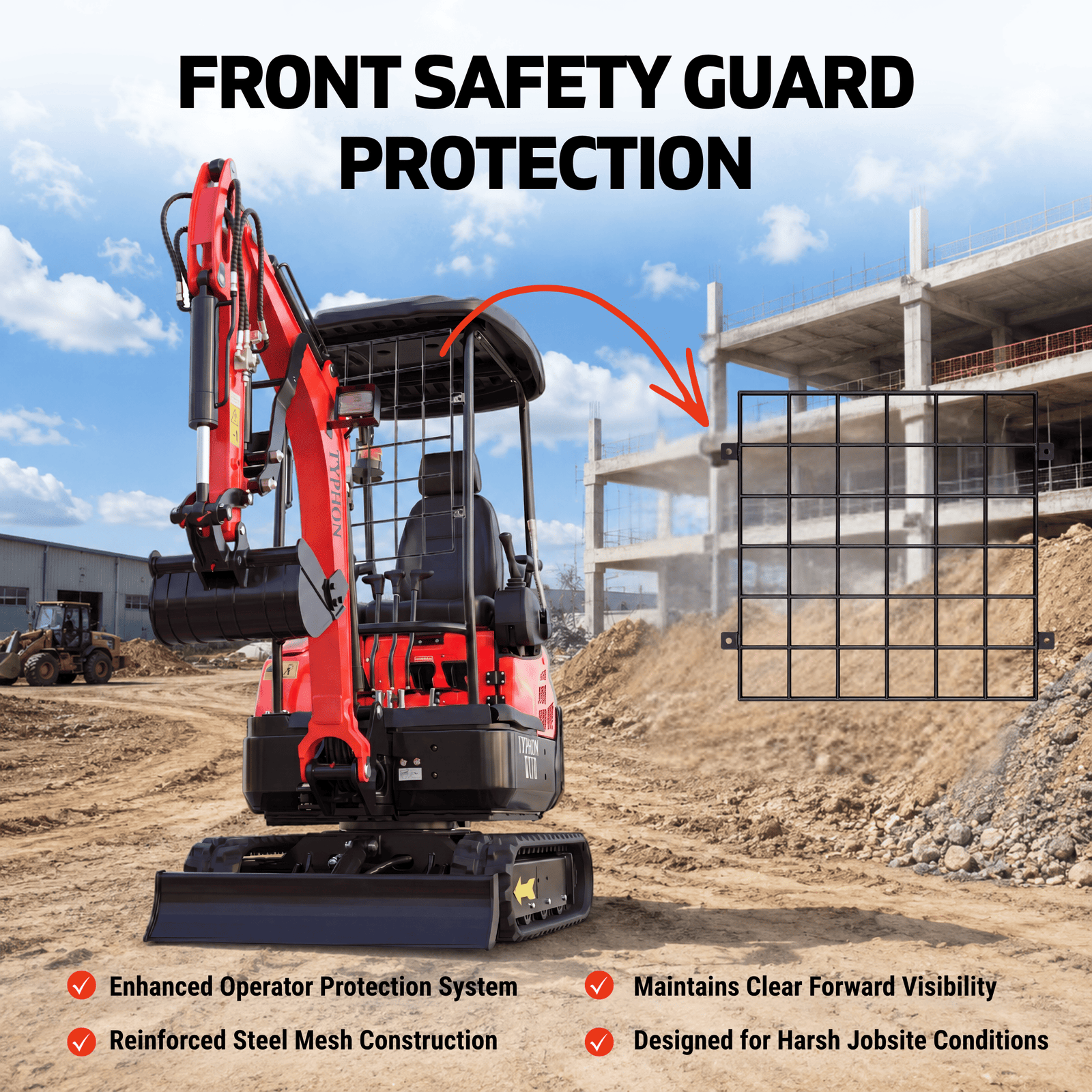 Top Compact & Mini Excavator Diggers- TYPHON Machinery New 4,000 lb TYPHON Lux Mini Excavator Rubber Track with Kubota Diesel Engine USA - Image 5