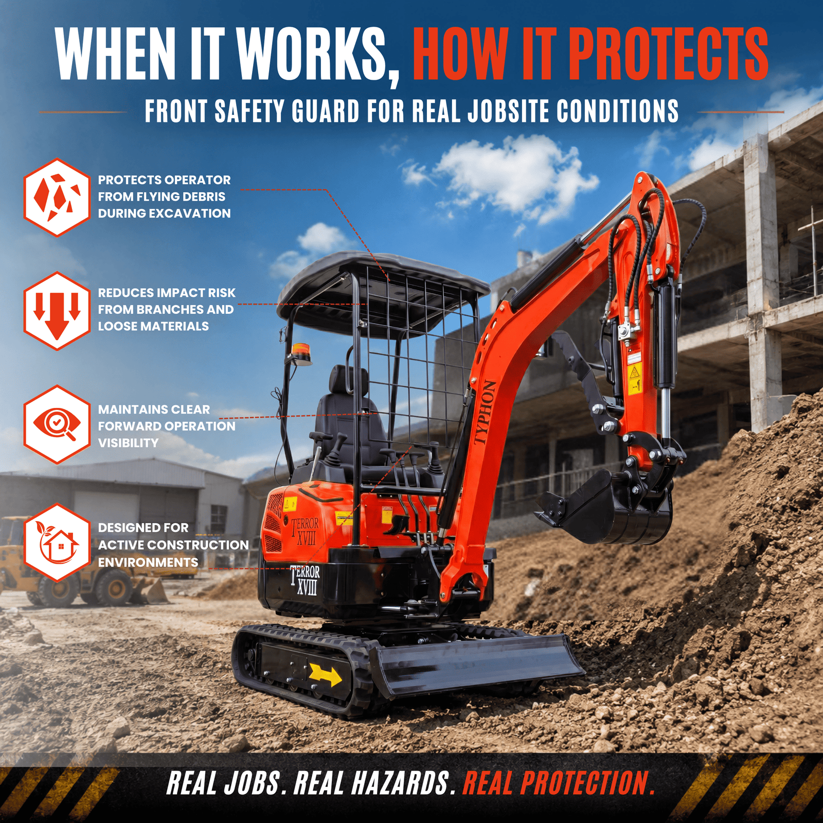 Top Compact & Mini Excavator Diggers- TYPHON Machinery New 4,000 lb TYPHON Lux Mini Excavator Rubber Track with Kubota Diesel Engine USA - Image 6
