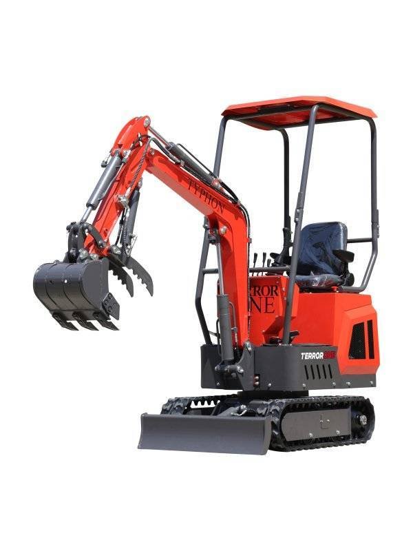 TYPHON TERROR ONE STORM Mini Excavator – 1 Ton Trench Digger with Canopy, Hydraulic Thumb Clip, Hydraulic Oil Cooler, 13.5hp B&S Engine USA - Image 3