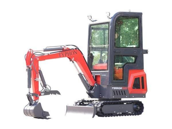 TYPHON TERROR ONE Mini Excavator – 1.1 Ton Trench Digger with Cabin, Hydraulic Thumb Clip, Hydraulic Oil Cooler, 13.5hp B&S Engine USA - Image 2