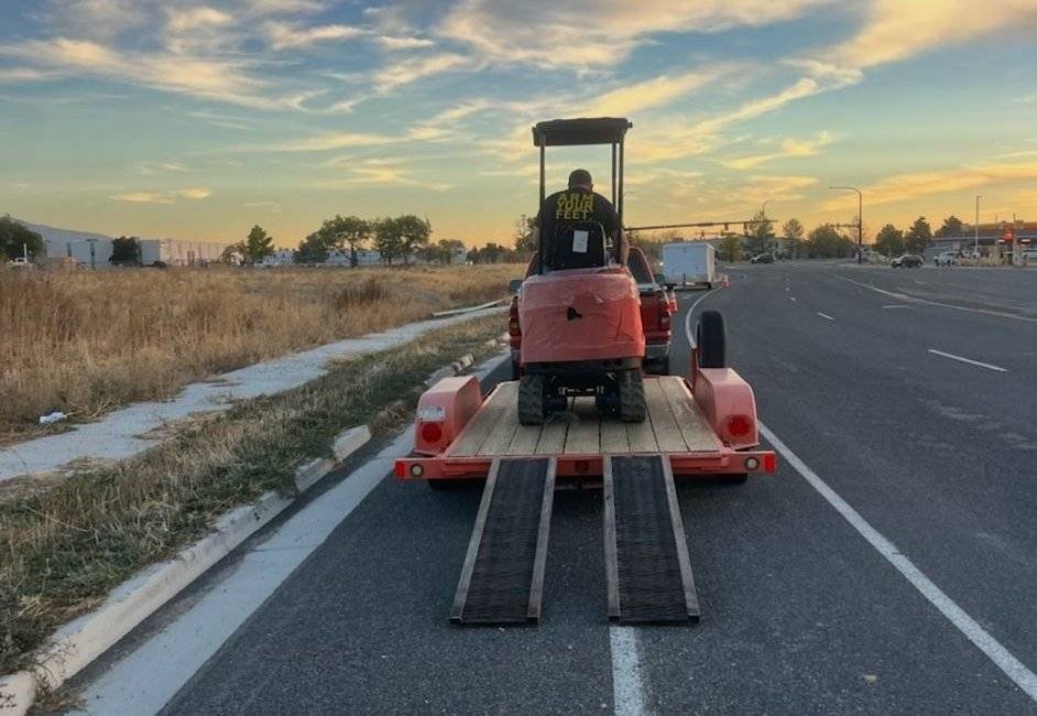 Mini excavator transportation