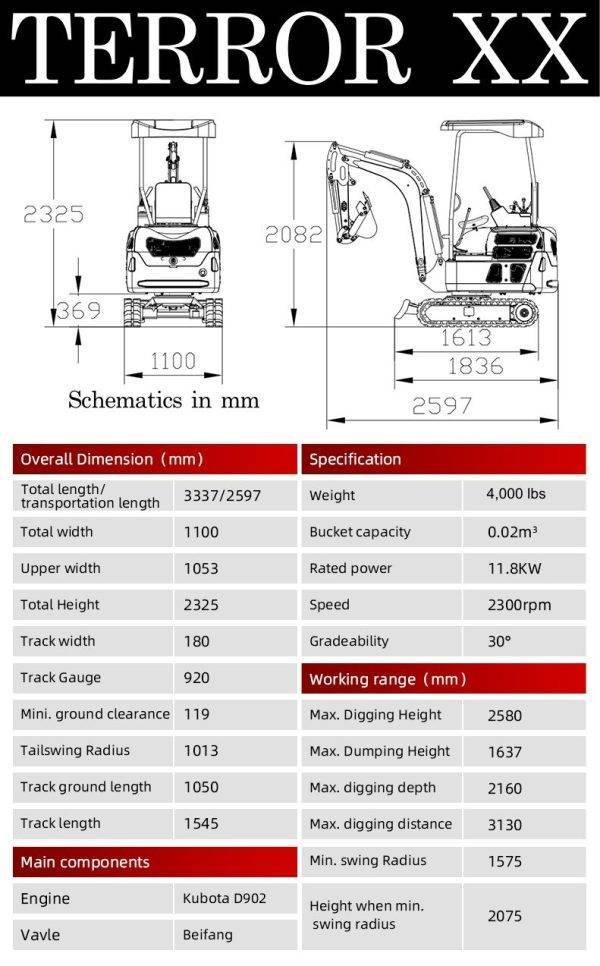 TYPHON TERROR XX Mini Excavator