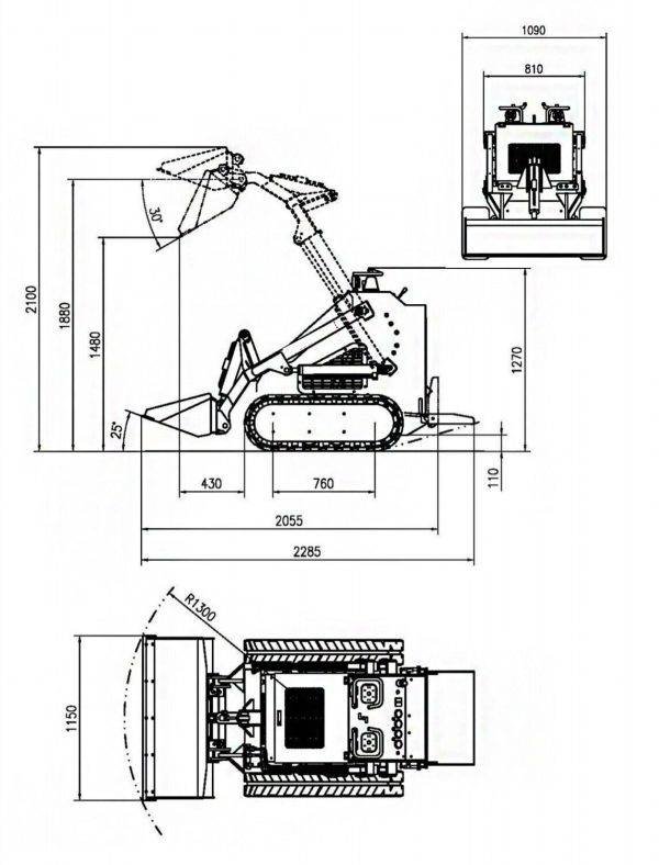 Skid Steer Loader Wheeled 22.1 HP Honda EPA Gasoline Engine for Gardens, Farming - Image 10