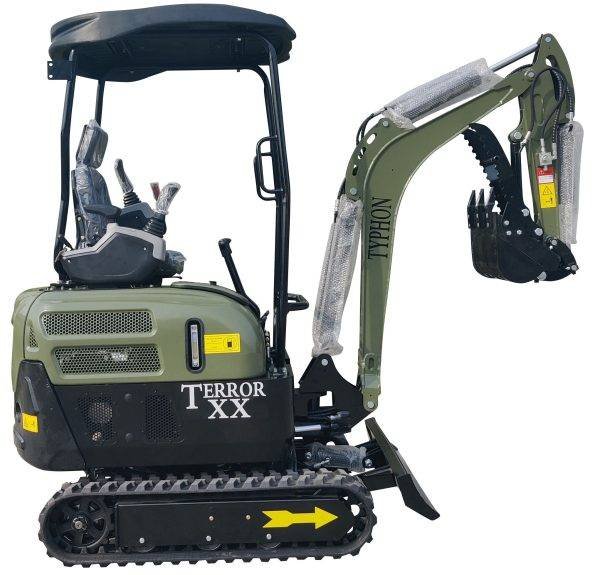 2025 4,000 lb Green TYPHON TERROR XX Mini Excavator Rubber Track with Kubota D902 Diesel Engine USA - Image 6