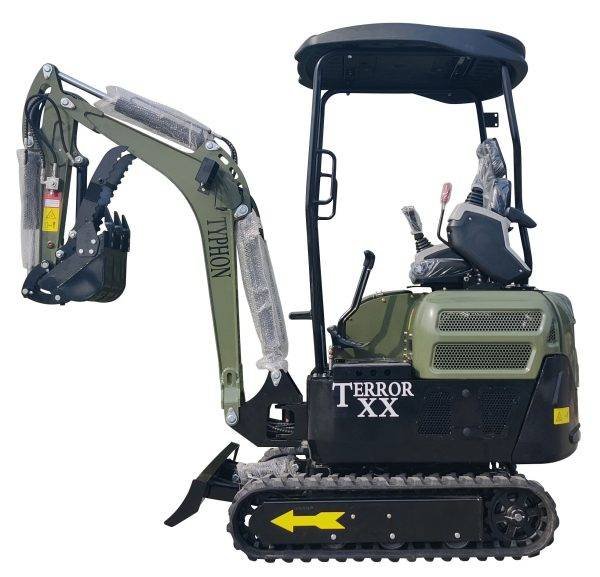 2025 4,000 lb Green TYPHON TERROR XX Mini Excavator Rubber Track with Kubota D902 Diesel Engine USA - Image 7