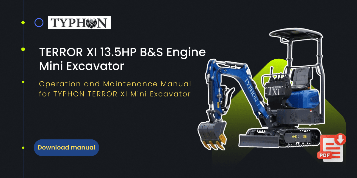 Top Compact & Mini Excavator Diggers- TYPHON Machinery TYPHON TERROR XI STORM Mini Excavator