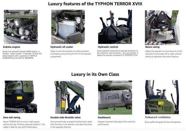 TERROR XVIII Prestige 2 Ton Mini Excavator