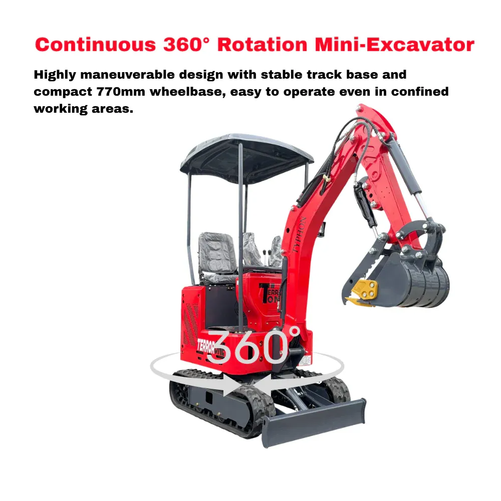 Top Compact & Mini Excavator Diggers- TYPHON Machinery TYPHON TERROR ONE STORM 1 Ton Mini Excavator Trench Digger with Hydraulic Oil Cooler Canopy & Wide Bucket Ideal for Garden, Farm, Park & Road Work Digging, Drilling, Bull-Dozing - Image 8