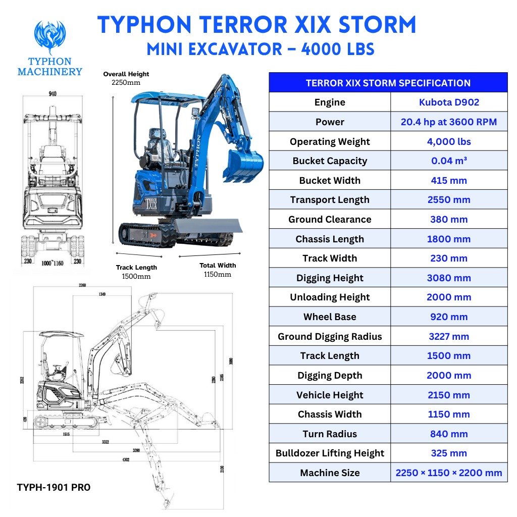 Top Compact & Mini Excavator Diggers- TYPHON Machinery Top Compact & Mini Excavator Diggers- TYPHON Machinery