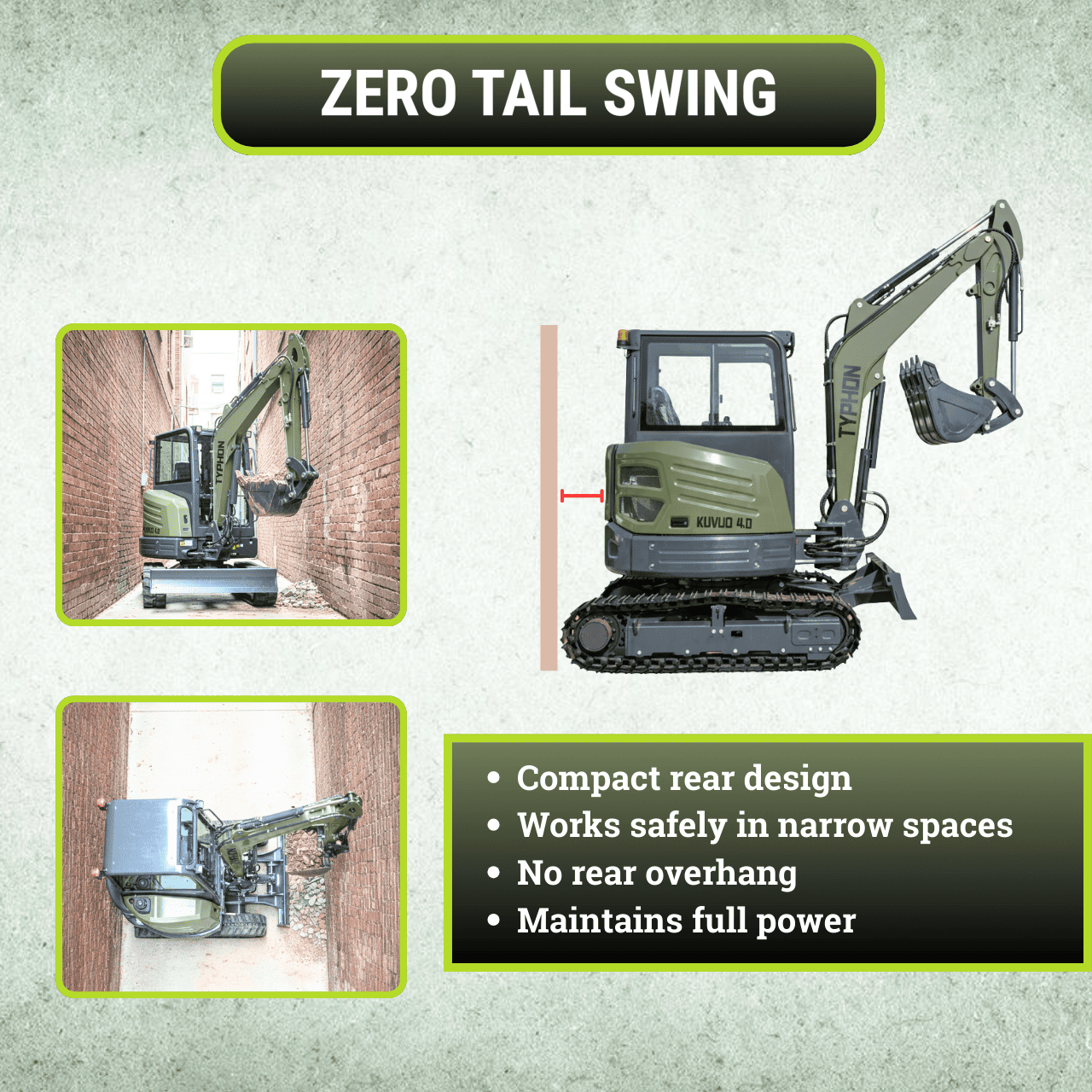 TYPHON KUVUO 4.0 four ton cabin mini excavator