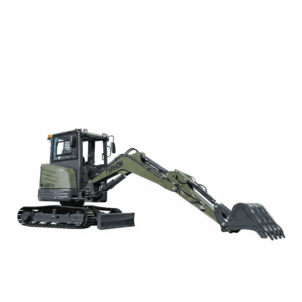 Top Compact & Mini Excavator Diggers- TYPHON Machinery TYPHON KUVUO 4.0 four ton cabin mini excavator