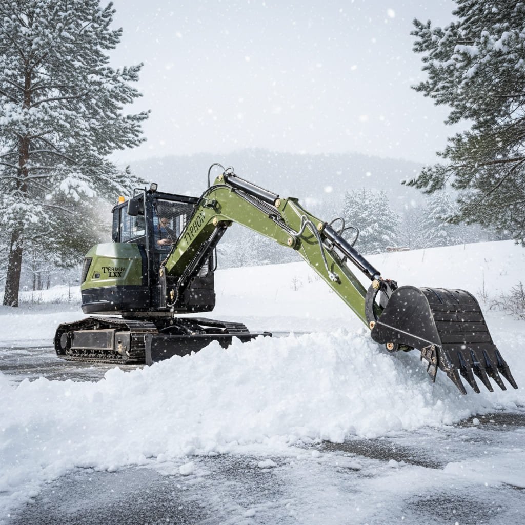 Top Compact & Mini Excavator Diggers- TYPHON Machinery TYPHON TERROR LXV 6.6 Ton Excavator Kubota V2607 56.9HP AC/Heater Cabin Boom Swing - Image 24