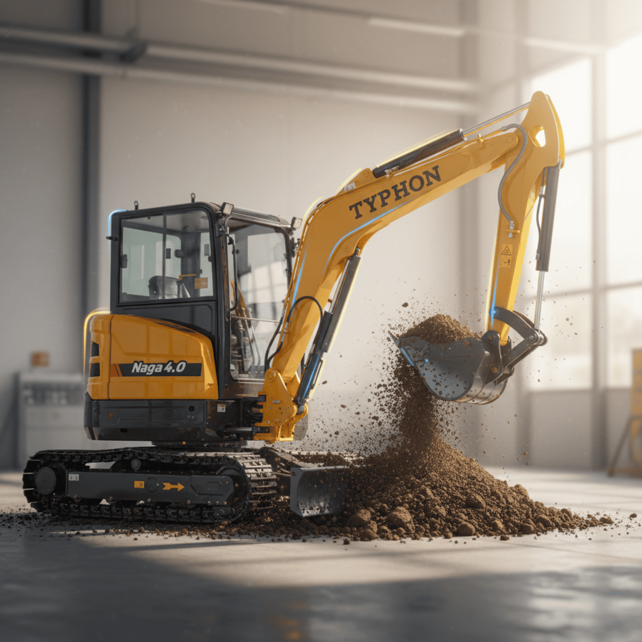 Top Compact & Mini Excavator Diggers- TYPHON Machinery TYPHON NAGA 4.0 Mini Excavator w 4 Ton 24.4hp Yanmar Diesel Engine Metal Track ISO SAE control switch, AC Heater Cabin, 2 Travel Speed - Image 24