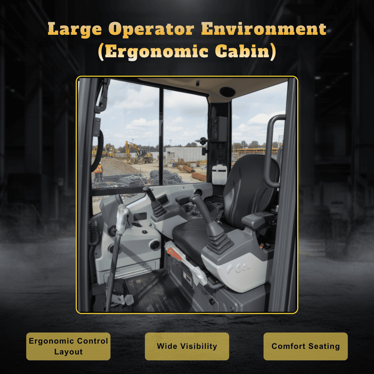 Top Compact & Mini Excavator Diggers- TYPHON Machinery TYPHON NAGA 4.0 Mini Excavator w 4 Ton 24.4hp Yanmar Diesel Engine Metal Track ISO SAE control switch, AC Heater Cabin, 2 Travel Speed - Image 11