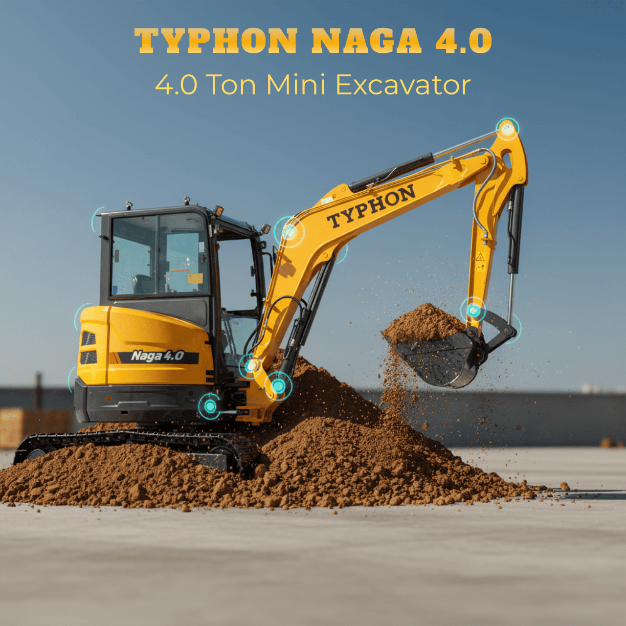 Top Compact & Mini Excavator Diggers- TYPHON Machinery TYPHON NAGA 4.0