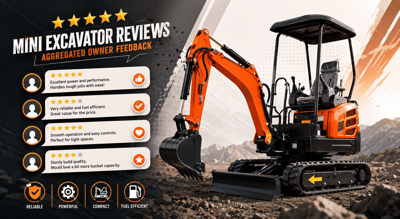 Construction equipment owner reviewing mini excavator performance on job site